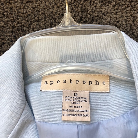 New light blue “Apostrophe” suit jacket and skirt - Picture 3 of 7